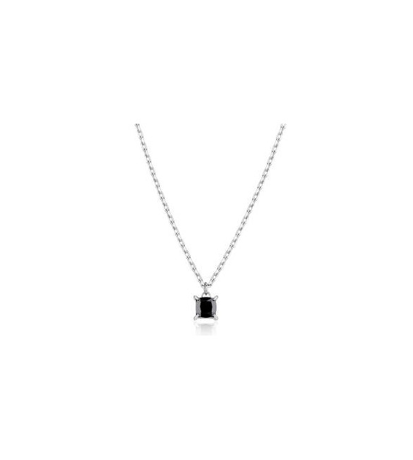 Collana Gioielli Sagapò Tricky in acciaio con zircone nero STK10