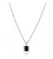 Collana Gioielli Sagapò Tricky in acciaio con zircone nero STK10