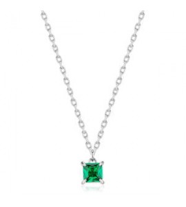 Collana Gioielli Sagapò Tricky in acciaio con zircone verde STK09