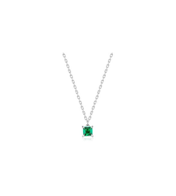 Collana Gioielli Sagapò Tricky in acciaio con zircone verde STK09