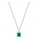Collana Gioielli Sagapò Tricky in acciaio con zircone verde STK09