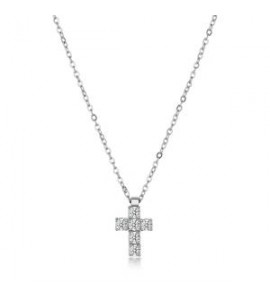 Collana Uomo Gioielli Brosway Avantgarde in acciaio croce con zirconi BVD01