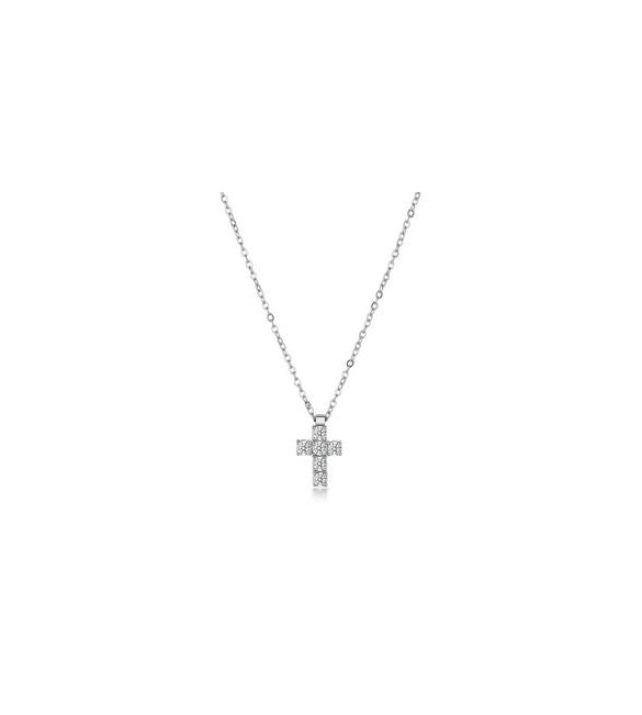 Collana Uomo Gioielli Brosway Avantgarde in acciaio croce con zirconi BVD01