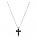 Collana Uomo Gioielli Brosway Avantgarde in acciaio croce con zirconi neri BVD02