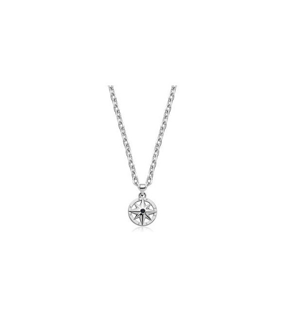 Collana Uomo Gioielli Sagapò Nautika in acciaio con rosa dei venti SNK04