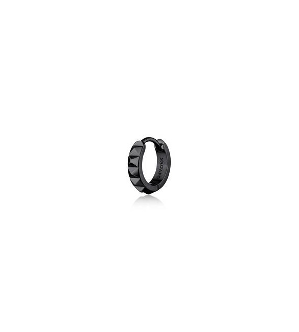 Mono Orecchino Gioielli S\'agapò Proud cerchio in acciaio brunito SPD36