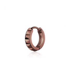 Mono Orecchino Gioielli S\'agapò Proud cerchio in acciaio marrone SPD37