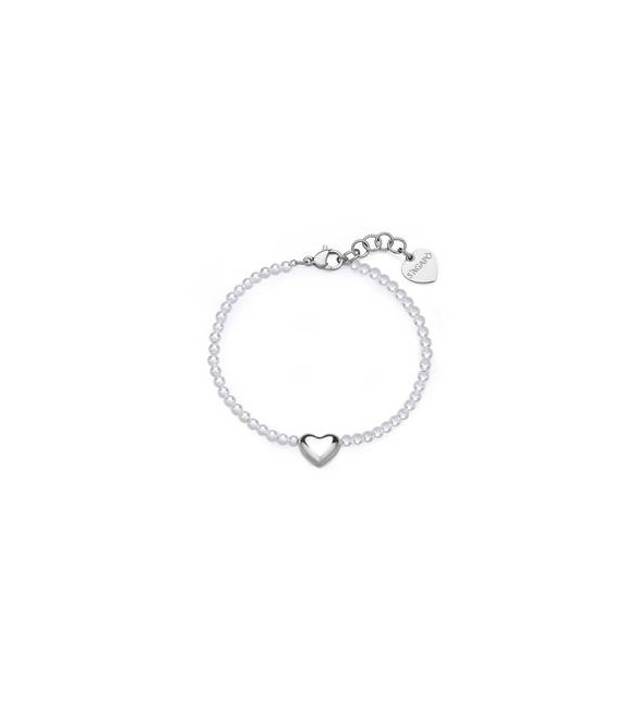Bracciale Donna Gioielli Sagapò Stellar in acciaio Cuore e perle SSE41