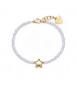 Bracciale Donna Gioielli Sagapò Stellar in acciaio dorato Stella e perle SSE46