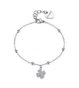 Bracciale Gioielli S\'agapò Witch in acciaio con quadrifoglio SWH14