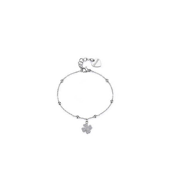 Bracciale Gioielli S\'agapò Witch in acciaio con quadrifoglio SWH14