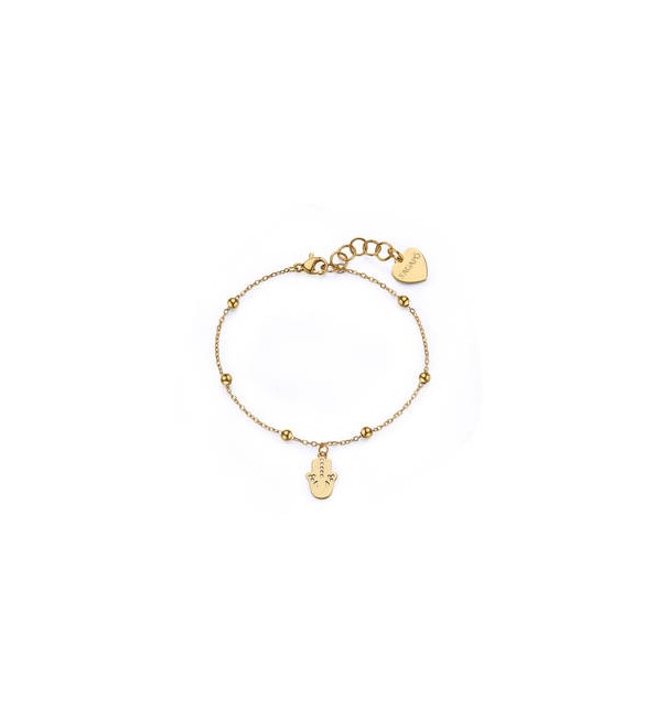 Bracciale Gioielli S\'agapò Witch in acciaio doorato con mano di Fatima SWH18