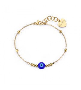 Bracciale Gioielli S\'agapò Witch in acciaio dorato con occhio di Nazar SWH16