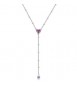 Collana Donna Gioielli Sagapò Dazzly in acciaio con cuore e cristallo ametista pendente SDZ132