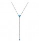 Collana Donna Gioielli Sagapò Dazzly in acciaio con cuore e cristallo azzurro pendente SDZ133