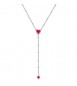 Collana Donna Gioielli Sagapò Dazzly in acciaio con cuore e cristallo rosso pendente SDZLE01
