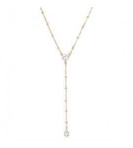 Collana Donna Gioielli Sagapò Dazzly in acciaio dorato con cuore e cristallo bianco pendente SDZ134