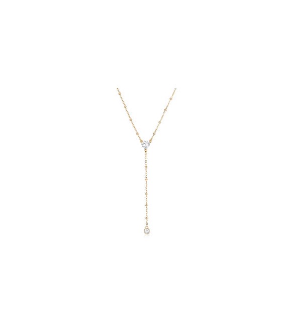 Collana Donna Gioielli Sagapò Dazzly in acciaio dorato con cuore e cristallo bianco pendente SDZ134