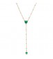 Collana Donna Gioielli Sagapò Dazzly in acciaio dorato con cuore e cristallo verde pendente SDZ135