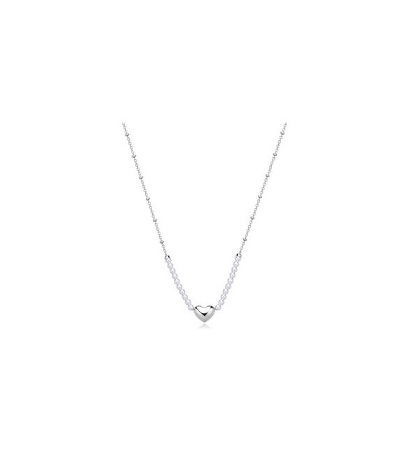 Collana Donna Gioielli Sagapò Stellar in acciaio Cuore e perle SSE33