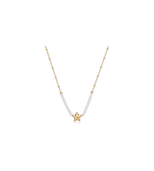 Collana Donna Gioielli Sagapò Stellar in acciaio dorato Stella e perle SSE38