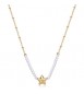 Collana Donna Gioielli Sagapò Stellar in acciaio dorato Stella e perle SSE38