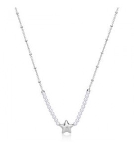 Collana Donna Gioielli Sagapò Stellar in acciaio Stella e perle SSE37