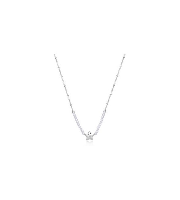 Collana Donna Gioielli Sagapò Stellar in acciaio Stella e perle SSE37