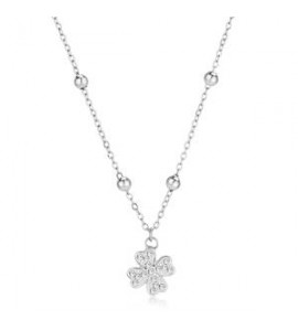 Collana Gioielli S\'agapò Witch in acciaio con quadrifoglio SWH04