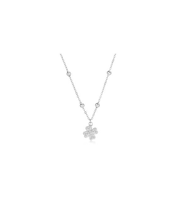 Collana Gioielli S\'agapò Witch in acciaio con quadrifoglio SWH04