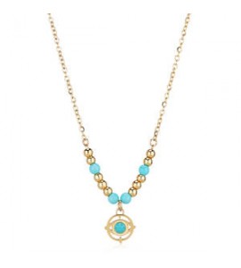 Collana Gioielli S\'agapò Witch in acciaio dorato con evil eye SWH02