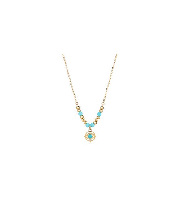 Collana Gioielli S\'agapò Witch in acciaio dorato con evil eye SWH02
