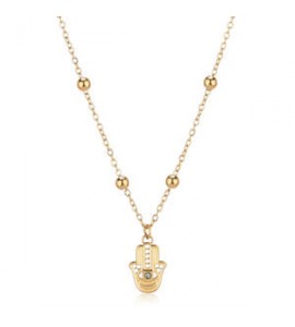 Collana Gioielli S\'agapò Witch in acciaio dorato con mano di Fatima SWH08