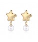 Orecchini Donna Gioielli Sagapò Stellar in acciaio dorato Stelle e perle SSE50