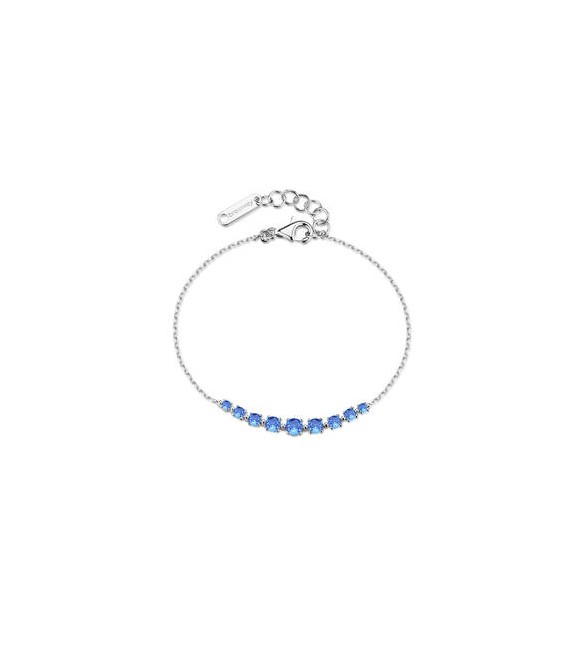 Bracciale Gioielli Fancy by Brosway in argento centrale zirconi verde blu FFB121