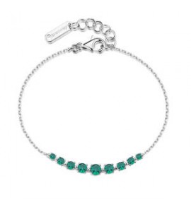 Bracciale Gioielli Fancy by Brosway in argento centrale zirconi verde smeraldo FLG132