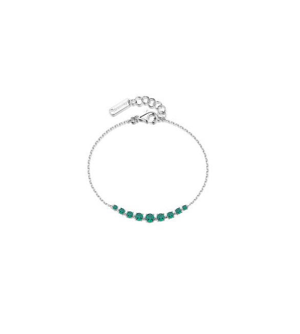 Bracciale Gioielli Fancy by Brosway in argento centrale zirconi verde smeraldo FLG132