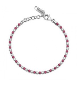 Bracciale Tennis Gioielli Fancy by Brosway in argento zircone rosso bianco FPR130