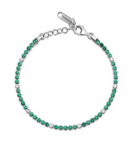 Bracciale Tennis Gioielli Fancy by Brosway in argento zircone verde e bianco FLG128
