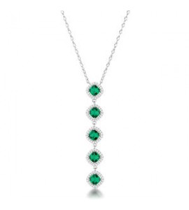 Collana Gioielli Fancy by Brosway in argento zirconi verde smeraldo FLG137