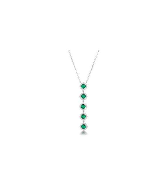 Collana Gioielli Fancy by Brosway in argento zirconi verde smeraldo FLG137