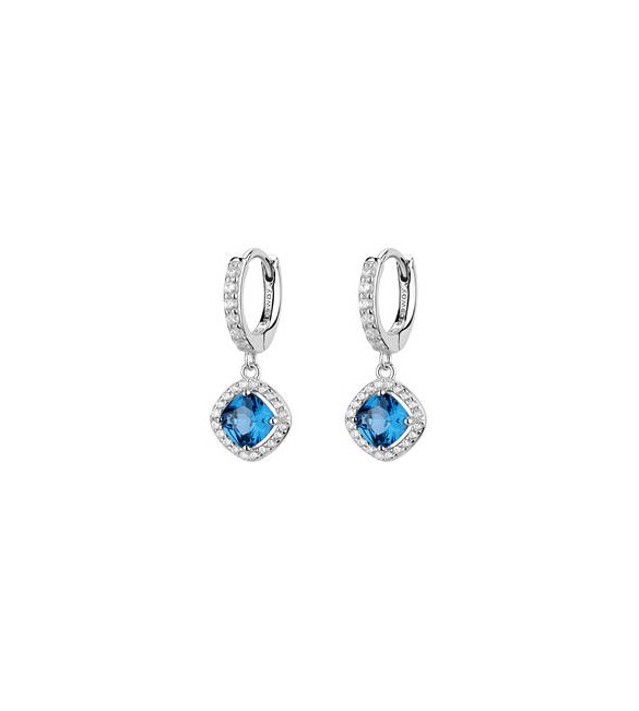 Orecchini cerchietto Gioielli Fancy by Brosway in argento zircone blu FFB128