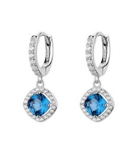 Orecchini cerchietto Gioielli Fancy by Brosway in argento zircone blu FFB128