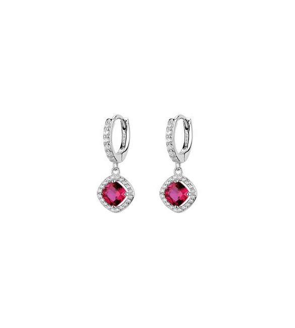 Orecchini cerchietto Gioielli Fancy by Brosway in argento zircone rosso FPR135