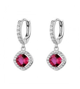 Orecchini cerchietto Gioielli Fancy by Brosway in argento zircone rosso FPR135