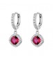 Orecchini cerchietto Gioielli Fancy by Brosway in argento zircone rosso FPR135