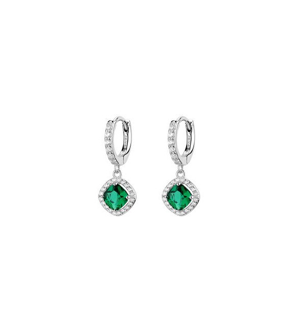 Orecchini cerchietto Gioielli Fancy by Brosway in argento zircone verde smeraldo FLG142