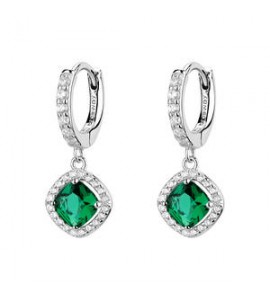 Orecchini cerchietto Gioielli Fancy by Brosway in argento zircone verde smeraldo FLG142