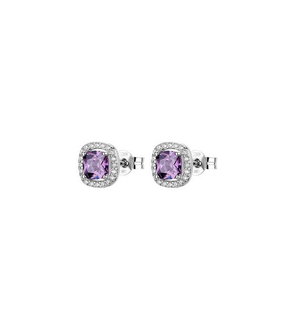 Orecchini Donna Gioielli Fancy by Brosway in argento zircone ametista FMP124