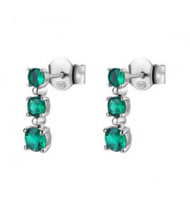 Orecchini Pendenti Donna Gioielli Fancy by Brosway in argento zircone verde smeraldo FLG133